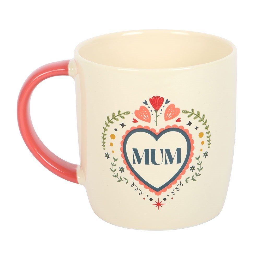 Something Different - Mum Folk Heart Mug - Multicolours